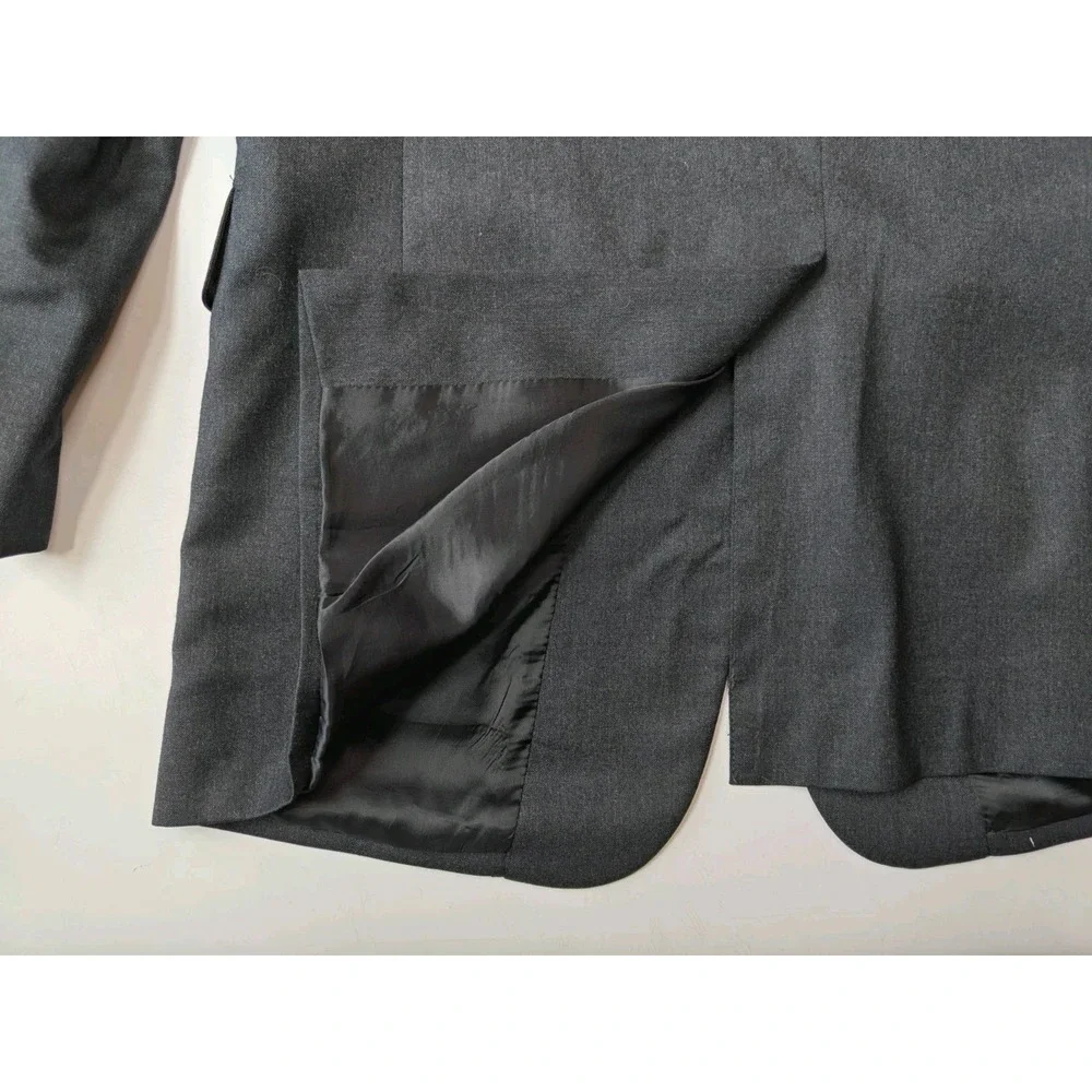 Jos A Bank 42L Charcoal Wool Blazer Mens 3 Button Sport Coat Gray Single Vented